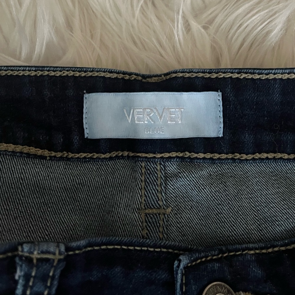 {Vervet} Skinny Jeans with Some Distressing and Raw Hem in Blue - Womens 28 - Picture 9 of 10